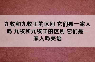 九牧和九牧王的区别 它们是一家人吗 九牧和九牧王的区别 它们是一家人吗英语